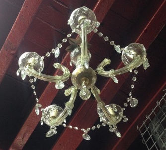 salvage recycled ON HOLD 5 branch glass chandelier, $245demolition, reproduction restoration, renovation, collectable, secondhand, used, original, old, reclaimed heritage, antique restored 5 branch glass chandelier, $245