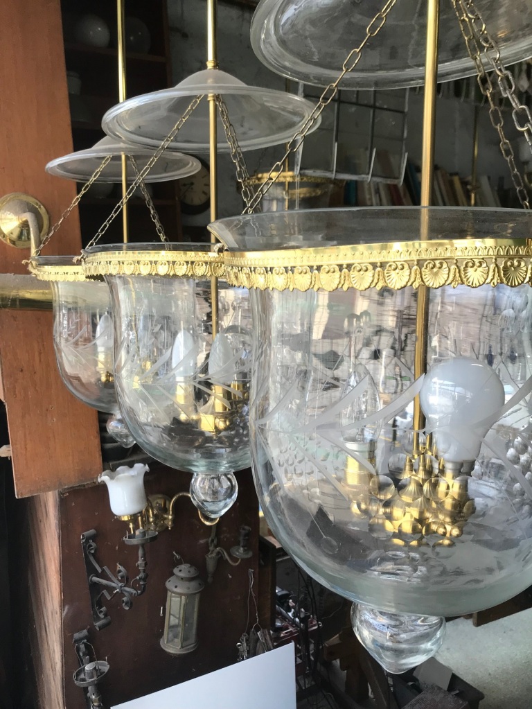 salvaged, recycled, demolition, reproduction, restoration, renovation,collectable, secondhand, used , original, old, reclaimed, heritage, antique, victorian, edwardian, georgian, deco Bell Jar lights , 300 mm diameter, $ 220 - $ 160 each depending on condition, 5 available