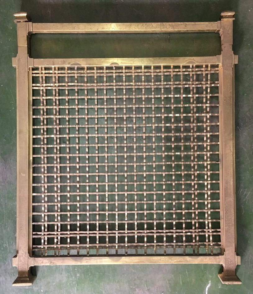 Original counter security screens ex-Adelaide Railway Station, brass finish, ripple mesh, width 760 x height 900mm, 5 complete + 1 missing the top end caps, $220 each
