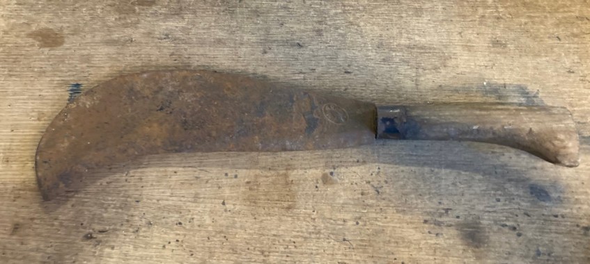 1916 GH Bishop billhook aka pruning knife or spar hook 38cm long