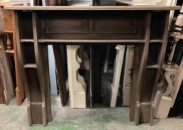 Original mantel with interesting shapes and shelved legs, top shelf 1520 W, height 1295, opening 920 W x 915 H (UP M77) $440 salvaged vintage recycled, demolition, reproduction, restoration, home renovation secondhand, used , original, old, reclaimed, heritage, antique, victorian, art nouveau edwardian georgian art deco