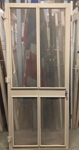 Original timber screen door with four panel wire mesh, 20290 H x 887 W x 30 D (D134) $100 salvaged vintage recycled, demolition, reproduction, restoration, home renovation secondhand, used , original, old, reclaimed, heritage, antique, victorian, art nouveau edwardian georgian art deco