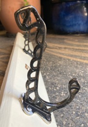 c1910 coat rack with three hooks, 60cm long, each hook 12 cm high (H125) $125 salvaged vintage recycled, demolition, reproduction, restoration, home renovation secondhand, used , original, old, reclaimed, heritage, antique, victorian, art nouveau edwardian georgian art deco