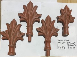 Cast iron gate or fence spears, 4 available, 3x large 215mm H, 1x small 165mm H (GF16) $10 each salvaged vintage recycled, demolition, reproduction, restoration, home renovation secondhand, used , original, old, reclaimed, heritage, antique, victorian, art nouveau edwardian georgian art deco