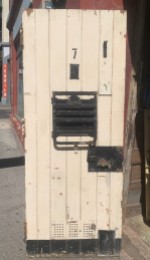 Original ex old Adelaide gaol #7 cell door, 2000 H x 800 W x 70 D with working handle and food slot, (D145) $1250 salvaged vintage recycled, demolition, reproduction, restoration, home renovation secondhand, used , original, old, reclaimed, heritage, antique, victorian, art nouveau edwardian georgian art deco