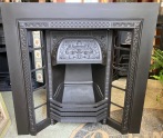 Original turn of the century Victorian fully restored Carron #340 cast iron fire insert, 965 x 965 (F114) $765 plus tiles of your choice salvaged vintage recycled, demolition, reproduction, restoration, home renovation secondhand, used , original, old, reclaimed, heritage, antique, victorian, art nouveau edwardian georgian art deco