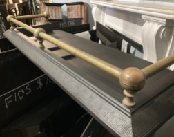 Original Victorian brass and iron fender, 1180 W x 380 D x 160 H (F124) $265 salvaged, recycled, demolition, reproduction, restoration, home renovation secondhand, used , original, old, reclaimed, heritage, antique, victorian, art nouveau edwardian, georgian, art deco